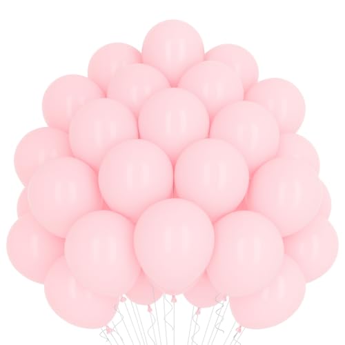 50 Palloncini Rosa Pastello • 30 Cm • Colori Opachi • 2° Generazione • Lattice Naturale Biodegradabili Ecologici • Gonfiabili Aria Elio Acqua • Baby Shower Battesimo Compleanno Feste di Laurea Arco