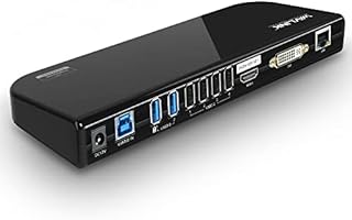 WAVLINK USB 3.0 and USB C Universal Laptop Docking Station Dual Monitor with HDMI & DVI/VGA with Gigabit Ethernet, 6 USB Ports, Audio for Laptop, Ultrabook and PCs, More Efficient Home Office