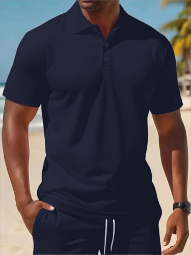 Image of Jawdrobe Co-ord Set for Men - Polo T-Shirt & Shorts Set | Loungewear, Beachwear & Daily Comfort