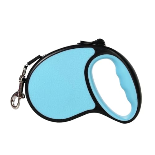 ナイロン製犬用リード 小型犬・大型犬・猫用 強力伸縮式 調節可能 ペット牽引ロープ チワワ・ブルドッグ用品(Sky Blue,3m)