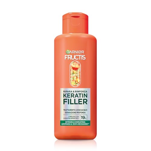 Immagine prodotto: Garnier Fructis, Trattamento con Risciacquo, Per Tutti i Capelli Danneggiati, Riparazione Profonda, Per Capelli Più Forti, Con Olio di Marula e Cheratina, Keratin Filler, Ripara&Rinforza, 200 ml