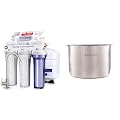 iSpring RCC7AK, NSF Certified 75 GPD, Alkaline 6-Stage Reverse Osmosis System & Instant Pot Stainless Steel Inner Cooking Pot 8-Qt, Polished Surface, Rice Cooker, Stainless Steel