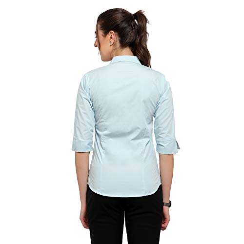 Blue Ronin Women's Cotton Regular Fit 3/4 Sleeve Formal/Casual Pack of 2 Multicolor Shirt_TF_BL_Sky_S