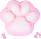 Big Taba Katzenpfoten-Quetschspielzeug zum Stressabbau, 12,7 cm, Jelly Kitty Pfoten-Set, weiche Katzenpfote, handgefertigt, niedliches rosa und weißes Fidget-Spielzeug für Kinder, Jugendliche