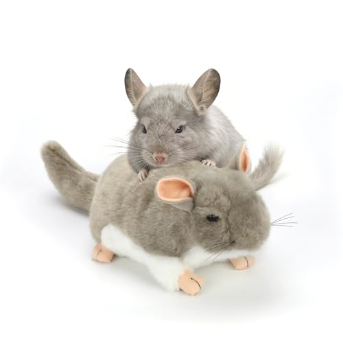 YUEPET Chinchilla Plush Cuddler Toy Soft Chinchilla Cuddle Buddy Comfort Anxiety Relief & Stress Reducer Companion for Chinchillas Guinea Pigs Hamsters Ferrets Hedgehogs Sugar Gliders