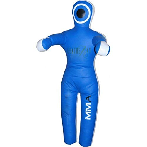 LEATHERAY MMA Martial Arts Brazilian Grappling Dummy Jiu Jitsu Punching Bag Blue-Unfilled