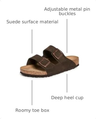 Image of Birkenstock Unisex Arizona Soft Footbed Sandal, Mocha Suede, 45 M EU / 12-12.5 D(M) US