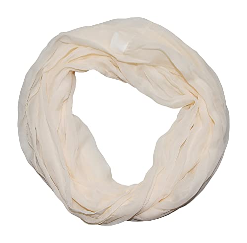 ACC Damen Seide Loop Schal leicht unifarben (beige)