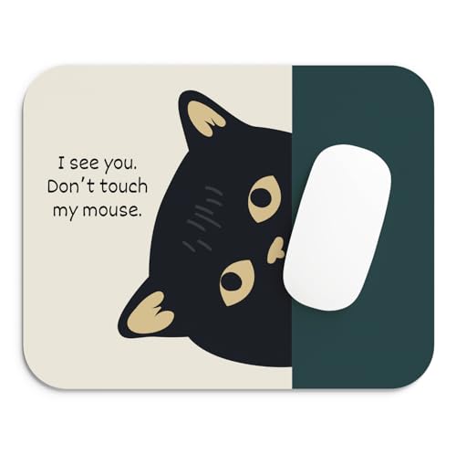 Image of SHERISH Cute Cat Mouse Pad for Laptop & PC - 19x23 cm Black Desk Mat | Smooth Cloth Surface, Non-Slip Rubber Base, Waterproof & Durable Gaming Mousepad for Office & Home (Cute Cat)
