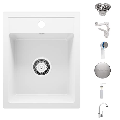 Primagran - Lavello bianco 40 x 50 cm, in granito