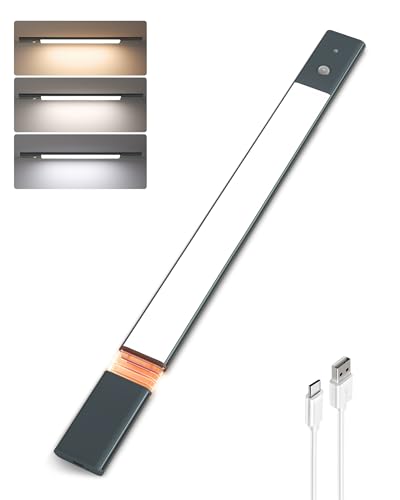 EZVALO Under Cabinet Lighting, 2200mAh Rechargeable Battery, 76 LEDs Dimmable Closet Lights, 3 Color Temps, Motion Sensor Light Indoor for Kitchen, Closet