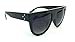 Flat Top Square Aviator Gradient Frame Sunglasses Shadow Ombre . (Black)