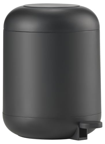 Zone Denmark Sensu Mülleimer fürs Bad, Kosmetikeimer, Abfalleimer fürs Badezimmer, Durchm. 19 cm, Höhe 26,5 cm, Fassungsvermögen 4 Liter, Schwarz