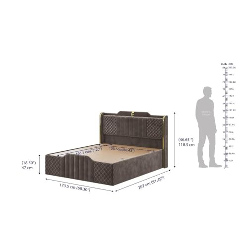 Image of Wakefit Velura Queen Size Storage Upholstered Bed