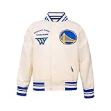 Pro Standard Big Kids NBA Golden State Warriors Retro Classics Satin Jacket Eggshell/Royal Blue L