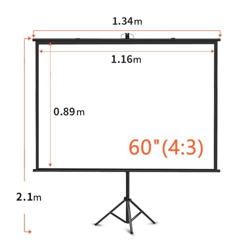 Pantalla de proyección con soporte y bolsa portátil 60" 4:3 miniatura 7