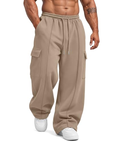 Image of Neer Men's Big and Tall Cargo Sweatpants Baggy Pants