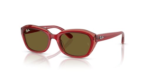Ray-Ban RJ9081S Butterfly Sunglasses, Top Red/Orange/Light Purple/Dark Brown, 48 mm2
