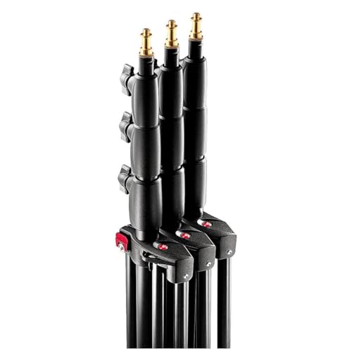 Manfrotto 1004BAC 144-Inch Air Cushioned Aluminum Master Light Stand with 4 Sections and 3 Risers, 3-Pack (Black) - image 3