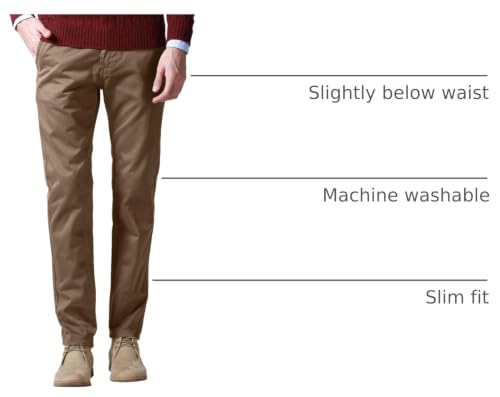 Image of Match Mens Regular-Fit Casual Flat Front Chino Pants