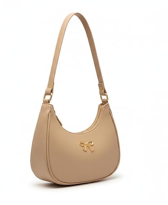 Image of Sky Magic Stylish Bag Women's Hobo Shoulder Bag with Bow Detail, Faux Leather Crossbody Handbag for Women