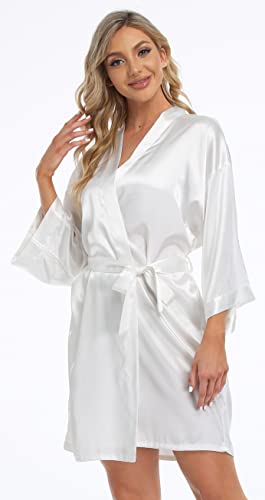 Women's Short Kimono Robe Soft Bride Bridesmaid Robes for Wedding Party Bridal Robes Getting Ready3