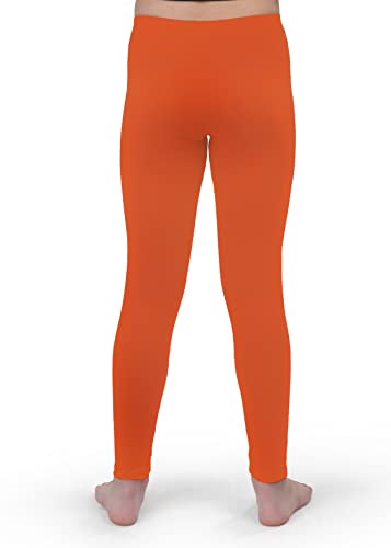 Silky Toes Little and Big Girls Premium Cotton Leggings/Size 2t to 16/ Many Colors for School Uniform Orange3