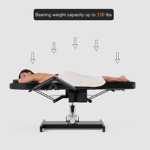 Okakopa Hydraulic Tattoo Chair, Height Adjustable Spa Beds For Esthetician Chair Hydraulic Tattoo Bed Facial Beds For Esthetician Table, W/Heavy Duty Pump (Black) #TOP7