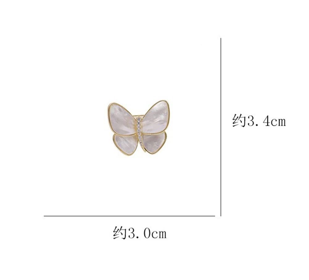 Spilla da Donna Farfalla in Metallo da Donna con Strass intarsiato, Spilla, pinerium Bianco, pneuminopatia, Decorazione Giacca Giacca Versatile Fiore Seno
