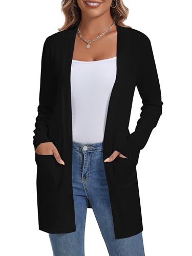 Image of Cardigan for Women Casual Long Sleeve Open Front Cardigan Sweaters with Pockets