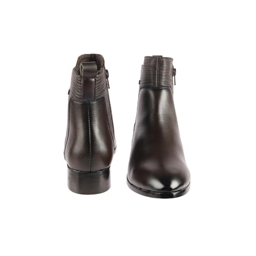 Image of Metro Women Faux Leather Ribbed Slip-On Casual Boots