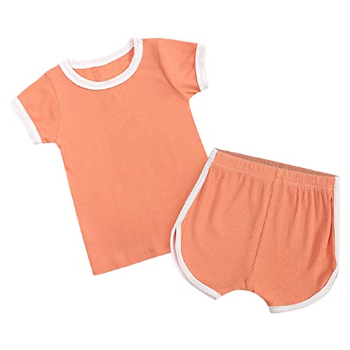 Baby Boys Girls Short Sleeve T-Shirt Tops+Shorts Cute Summer Outfit for Toddler Loung𝐞wear Cotton 𝐏ajamas Sl𝐞epwear
