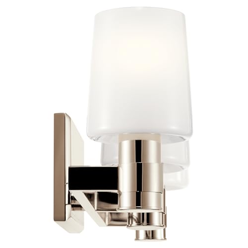 Image of Kichler Adani 3-Light Bathroom Vanity Light Fixture, Modern 24 inch Vanity Light with Opal Glass in Polished Nickel for Bathroom or Powder Room (8.25 inch x 24 inch), 55176PN