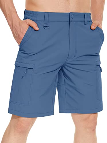 Tacvasen Mens Hiking Shorts Cargo Shorts Relaxed Fit Shorts Golf Shorts Stretch Shorts Dry Fit Shorts Casual Shorts Summer Shorts Outdoor Shorts Blue Grey #TOP1