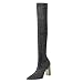 KAMEIMEI Stivaletti da donna Western vintage, eleganti, stile retrò, classici, con chiusura lampo, tacchi traspiranti, stile retrò, per cosce, argento, 36 EU