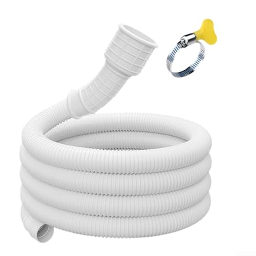Tubo flessibile di scarico per lavatrice, con guarnizione a tenuta stagna e morsetto per un'installazione affidabile, adatto per il drenaggio di più elettrodomestici (4 m)