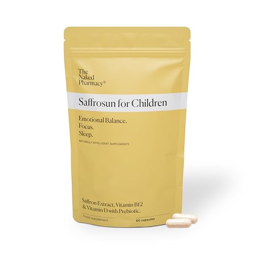 The Naked Pharmacy | Saffrosun for Children | Sleep & Balance | Natural Saffron Supplements with Vitamins D3 & B12 | High Strength | No Additives | Vegan | 60 Capsules