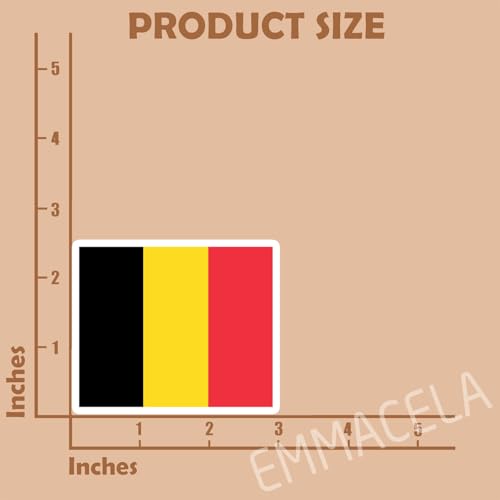 Image of (3PCS) Belgium Flag stickers, Countries Flag Stickers - Waterproof Vinyl Decals For Laptops, Tumblers, Water Bottles, Books, Scrapbooks, Size 3 x 2.5