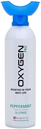 Oxygen Pro Canister Inhaler Cup - 9L of 99.5% Pure Oxygen Cylinder with Prime Grade Eucalyptus Essential Oils - Improves Concentration for Study - Aids Stress, Anxiety and Relaxation