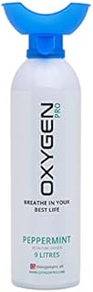 Oxygen Pro Canister Inhaler Cup - 9L of 99.5% Pure Oxygen Cylinder with Prime Grade Eucalyptus Essential Oils - Improves Concentration for Study - Aids Stress, Anxiety and Relaxation