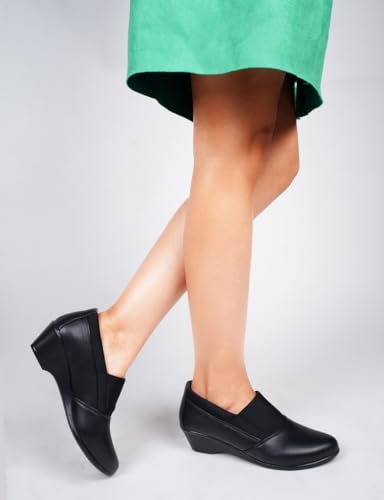Image of TRYME Collection Bellies Comfortable Stylish Solid Wedge Heel Slip-On Formal Shoes for Womens & Girls