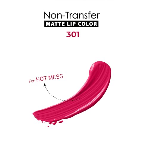 Image of Blue Heaven Non Transfer Matte Lip Color, Long Lasting upto 8 hrs, Light Weight & Smudge Proof, Non Transfer Liquid Lipsticks for Women, 301, 2.8ml