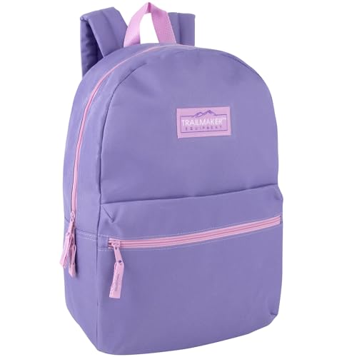Classic Vintage Backpack for Adults and Kids with Adjustable Padded Shoulder Straps | School Bookbags for Girls Boys (Purple)