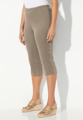 Catherines Women's Plus Size Everyday Cotton Twill Capri3