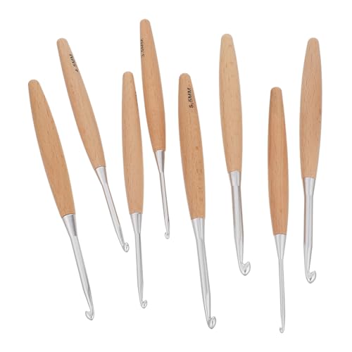 Crochet en bois noble SHINEOFI outil de mercerie premium manche galbé