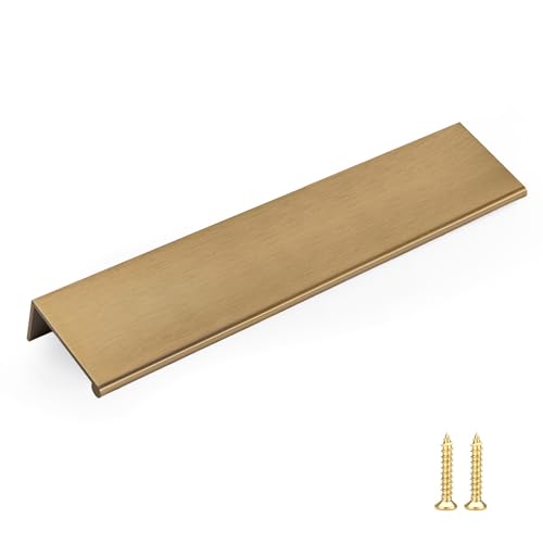 Image of Goldenwarm 25 Pack 6-1 /4in Champagne Bronze Finger Edge Pulls for Cabinet