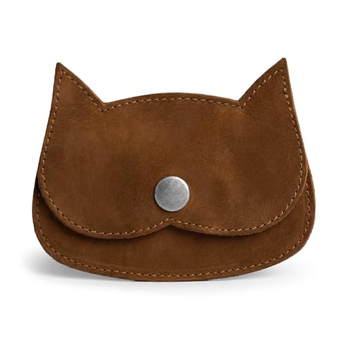 Image of Hide & Drink, Cat Shape Wallet Handmade from Full Grain Leathe, Swayze Suede
