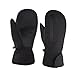 Menolana Winter Ski Mittens Snow Mittens Windproof Warm and Thick Cold Weather Snowboard Gloves for Snowmobiling Skating Winter Sports, Black