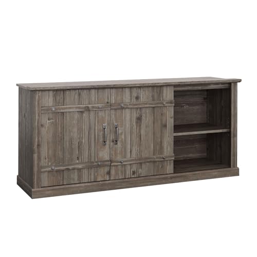 Sauder Entertainment Credenza, Pebble Pine Finish