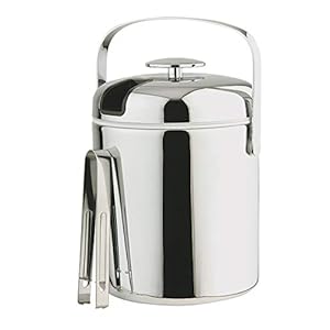 Buddy´s Bar – Professionele ijsemmer 1,3 liter van roestvrij staal met deksel, ijstang en afdruiprek, ijsemmer…